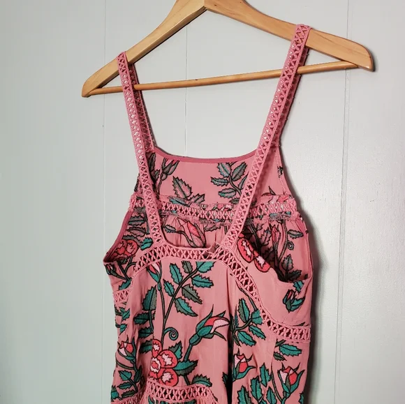 For Love and Lemons Rosali Tank Dress Pink Floral Cutout Sleeveless Dress - Picture 5 of 6